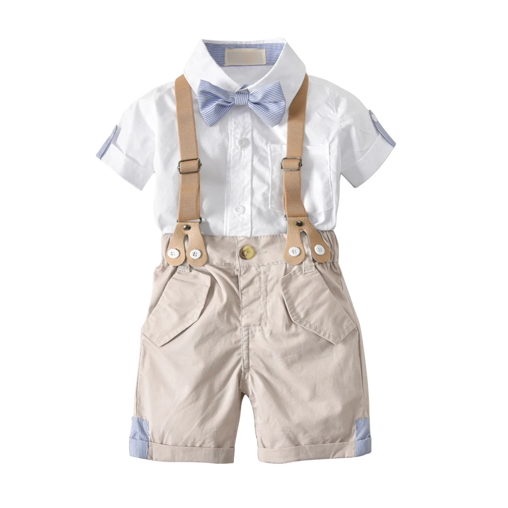 Toddler Boys Clothing Set Summer Baby Suit Shorts Shirt+ Strap Shorts Formal Wedding Party Suit AN88
Toddler Boys Clothing Set Summer Baby Suit Shorts Shirt+ Strap Shorts Formal Wedding Party Suit AN88