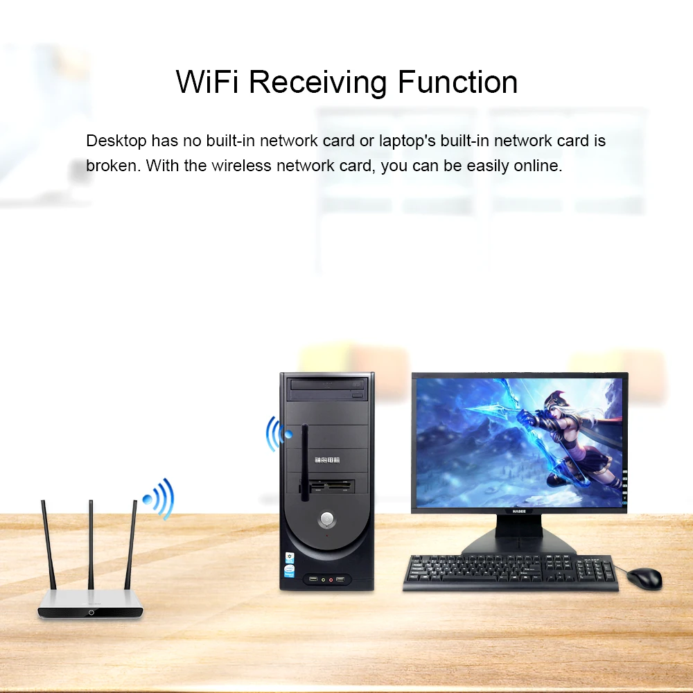 CHIPAL MINI Wireless USB WiFi Adapter Dongle Network LAN Card 802.11n/g/b Antenna wi-fi Wi-fi Receiver For Windows XP/7 | Компьютеры и