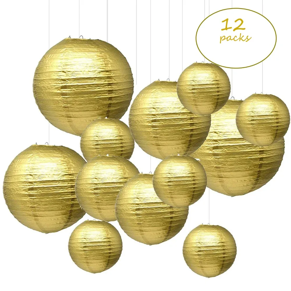 12 pcs 6"-12 " Gold Paper Lanterns Chinese Japanese boule papier lampion de mariage for Birthday Wedding Party Hanging Diy Decor
12 pcs 6"-12 " Gold Paper Lanterns Chinese Japanese boule papier lampion de mariage for Birthday Wedding Party Hanging Diy Decor