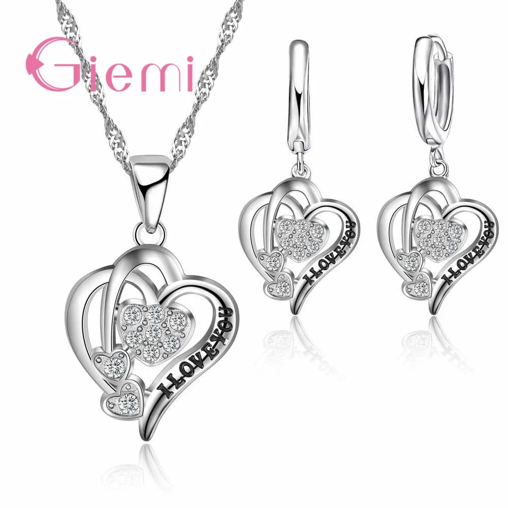 Best Proposal Bijoux Gifts for Women Sweet Ture Love Heart Necklace Earrings Pendant Hot 925 Sterling Silver Jewelry Set
Best Proposal Bijoux Gifts for Women Sweet Ture Love Heart Necklace Earrings Pendant Hot 925 Sterling Silver Jewelry Set