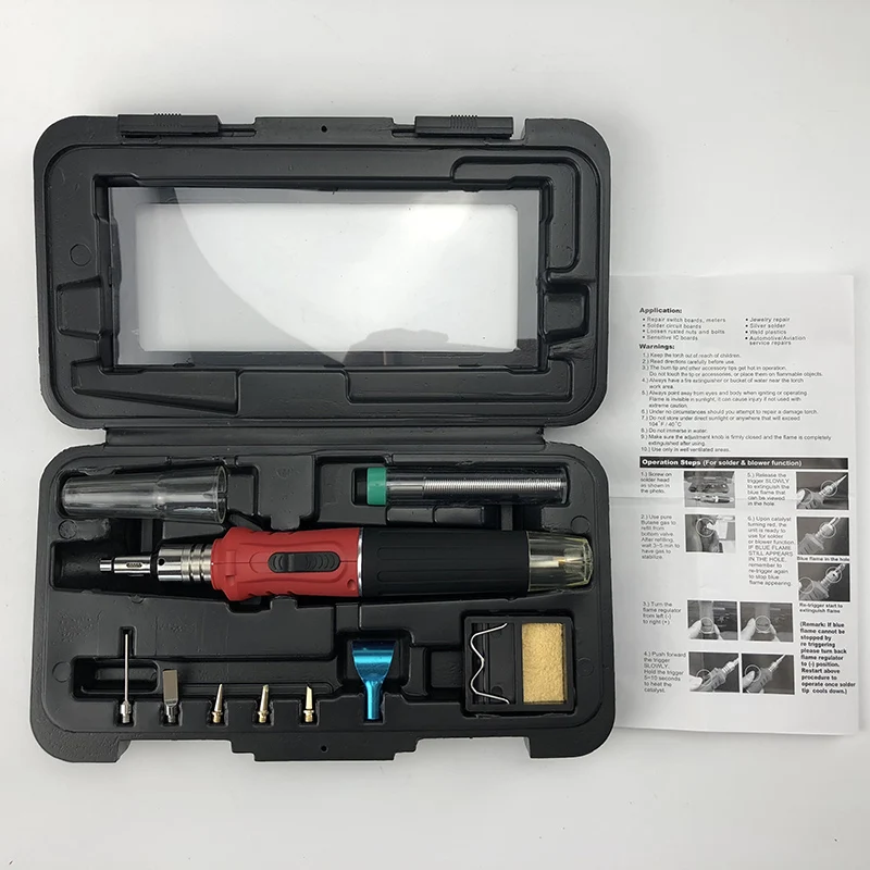 10-in-1 Gas Soldering Iron Cordless Welding Torch Kit Tool High Quality Ignition Butane Gas Soldering Iron Hand Tool Set
10-in-1 Gas Soldering Iron Cordless Welding Torch Kit Tool High Quality Ignition Butane Gas Soldering Iron Hand Tool Set