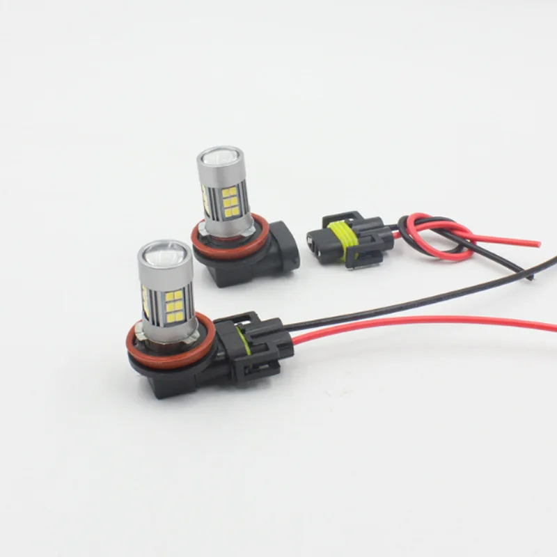 JanDeNing 2 шт. H8/H9/H11/H16 27 SMD Автомобильные светодиодные противотуманные лампочки