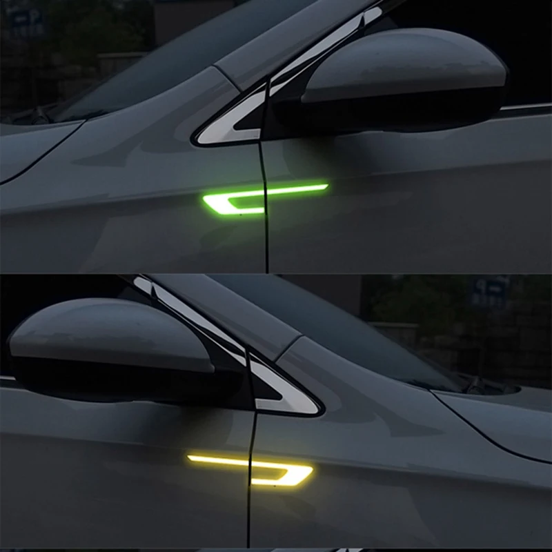 2 шт./компл. автомобиля Стикеры безопасности Предупреждение Светоотражающие 3D