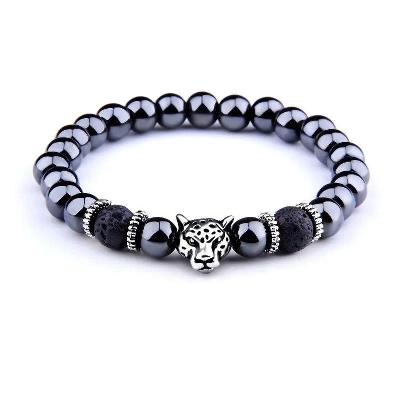 Natural Rock Lava Stone Beads Bracelet Women Hematite Bracelet For Men Fashion Leopard Head Stretch Pulsera Femme Homme Jewelry
Natural Rock Lava Stone Beads Bracelet Women Hematite Bracelet For Men Fashion Leopard Head Stretch Pulsera Femme Homme Jewelry