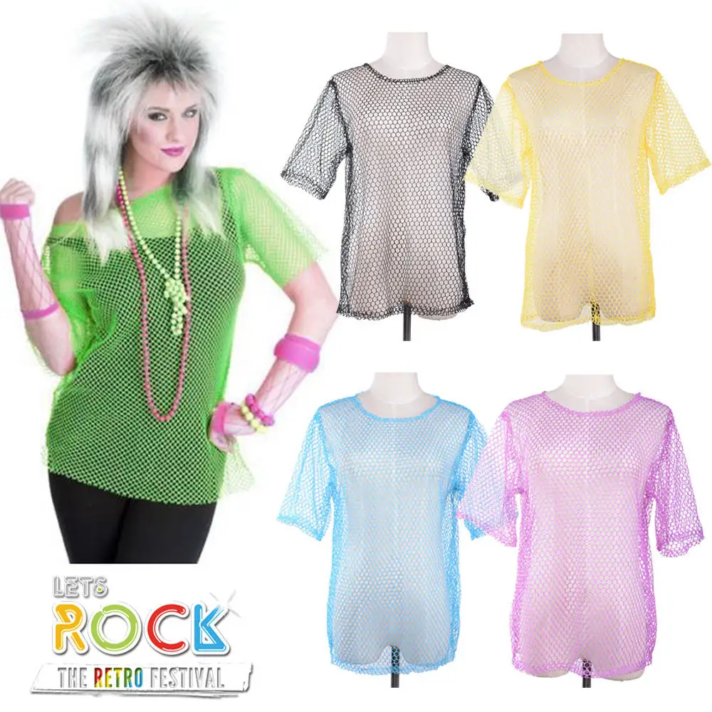 80s Fishnet Shirt Retro String Mesh Top Roller Disco Rocker See Through T-shirt Fancy Dress Unisex Clubbing Hip-hop Rave T-shirt
80s Fishnet Shirt Retro String Mesh Top Roller Disco Rocker See Through T-shirt Fancy Dress Unisex Clubbing Hip-hop Rave T-shirt