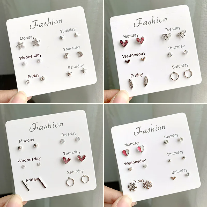 6pair/set New Fashion Simple Earrings for women girls Mix and match stud Earring Sweet charm jewelry
6pair/set New Fashion Simple Earrings for women girls Mix and match stud Earring Sweet charm jewelry