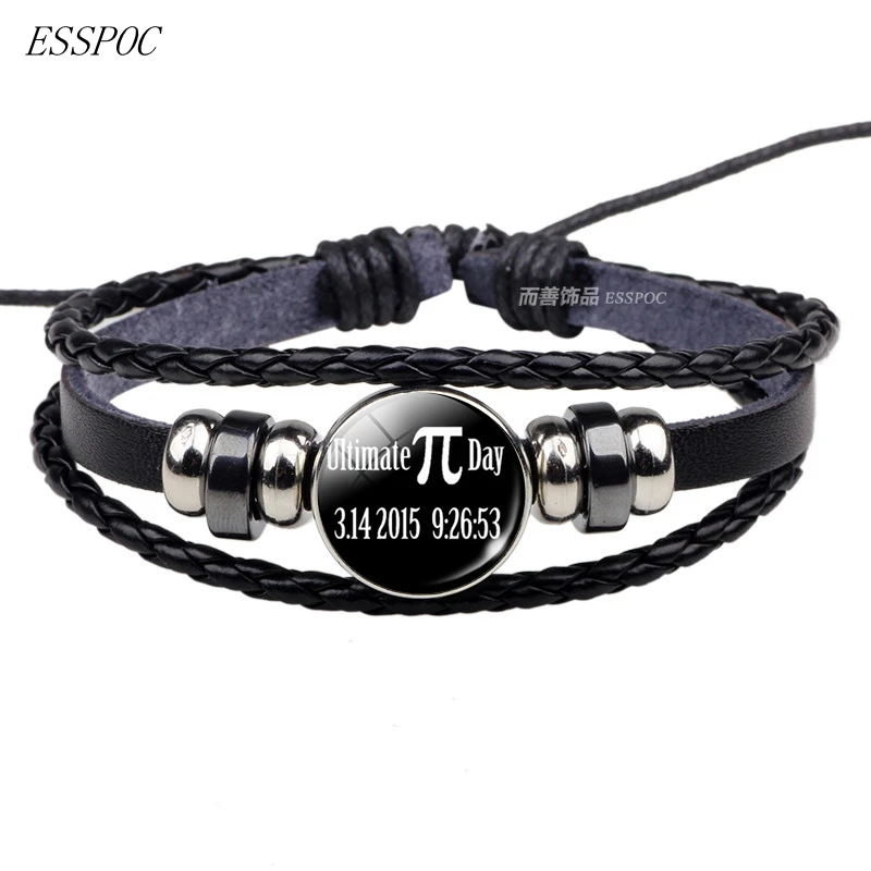 Ultimate Pi Day 3.14 Glass Dome Buckle Charm Punk Jewelry Handmade Black Multilayer Braided Button Leather Bracelet Men Women
Ultimate Pi Day 3.14 Glass Dome Buckle Charm Punk Jewelry Handmade Black Multilayer Braided Button Leather Bracelet Men Women