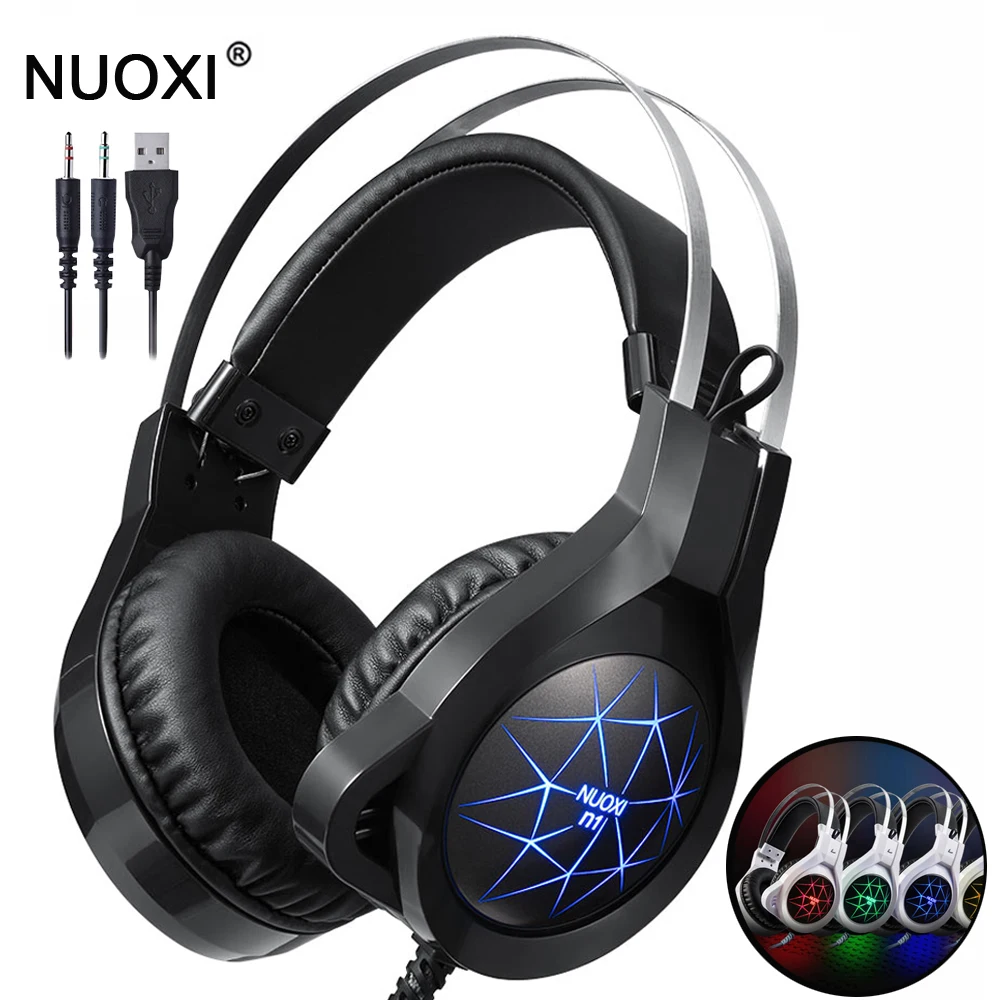 NUOXI Gaming Headphones for Mobile Phone Computer PC 3.5mm Wired Headphones with Microphone LED Lamp Noise Canceling Headset
NUOXI Gaming Headphones for Mobile Phone Computer PC 3.5mm Wired Headphones with Microphone LED Lamp Noise Canceling Headset