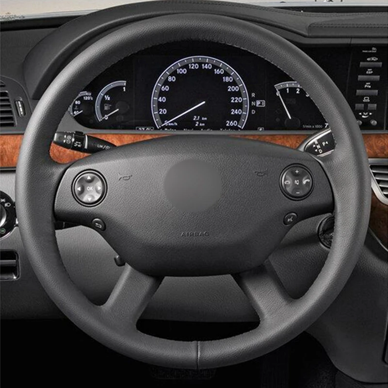 Качественная черная искусственная кожа gnusme для Mercedes Benz A-Class A160 A180 чехол рулевого