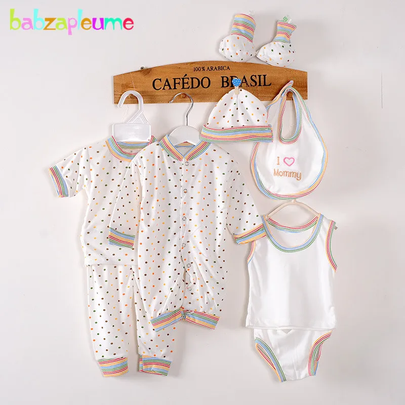 

babzapleume spring summer newborn baby clothes cotton rompers long sleeve jumpsuit infant boys girls clothing sets 8piece BC1002