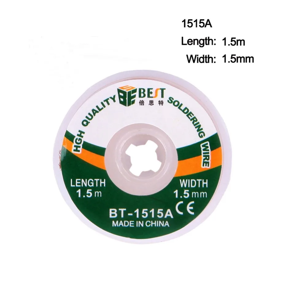 1Pc 1.5M Desoldering Braid Solder Remover Wick Wire Lead Cord Flux BGA Solder Welding Repair Tools Accessories
1Pc 1.5M Desoldering Braid Solder Remover Wick Wire Lead Cord Flux BGA Solder Welding Repair Tools Accessories