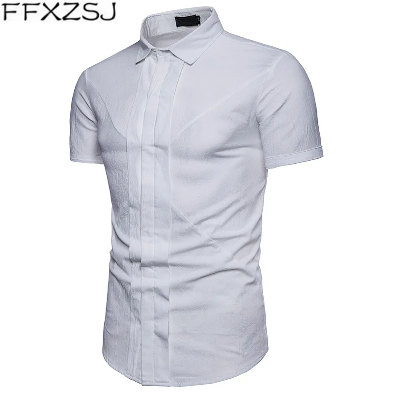 Mens Hipster Double Breasted Shirt 2018 Brand New Short Sleeve Dress Shirt Men Casual Slim Fit White Shirt Camisa Masculina xxxl
Mens Hipster Double Breasted Shirt 2018 Brand New Short Sleeve Dress Shirt Men Casual Slim Fit White Shirt Camisa Masculina xxxl