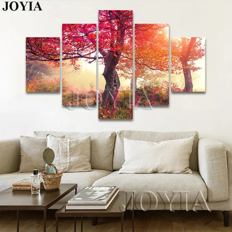 5 Piece Canvas Art Wall Decor Multi Pictures Forest Red Tree Beautiful Landscape Paintings For Living Room Bedroom No Frame
5 Piece Canvas Art Wall Decor Multi Pictures Forest Red Tree Beautiful Landscape Paintings For Living Room Bedroom No Frame