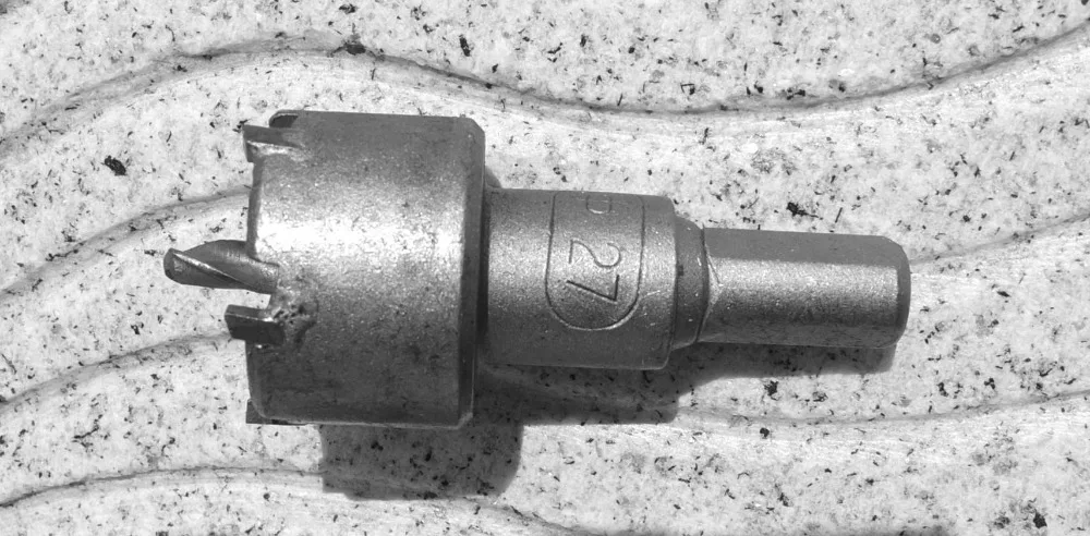 27MM Tungsten Carbide tipped Stainless Steel Sheet Cutter Core Drill Bit (10MM shank)
27MM Tungsten Carbide tipped Stainless Steel Sheet Cutter Core Drill Bit (10MM shank)
