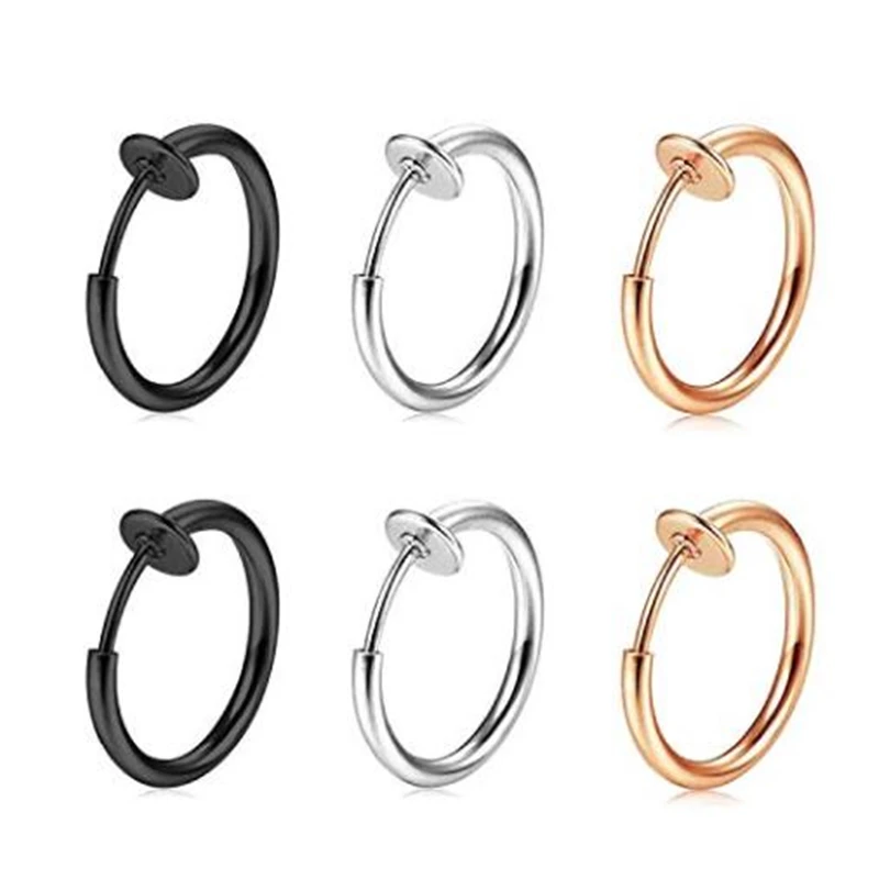 16G Fake Nose Ring retractable earrings Hoop Faux Lip Earrings Cartilage Septum Clip on Ear Lobe Helix Anti Conch Non Piercing
16G Fake Nose Ring retractable earrings Hoop Faux Lip Earrings Cartilage Septum Clip on Ear Lobe Helix Anti Conch Non Piercing