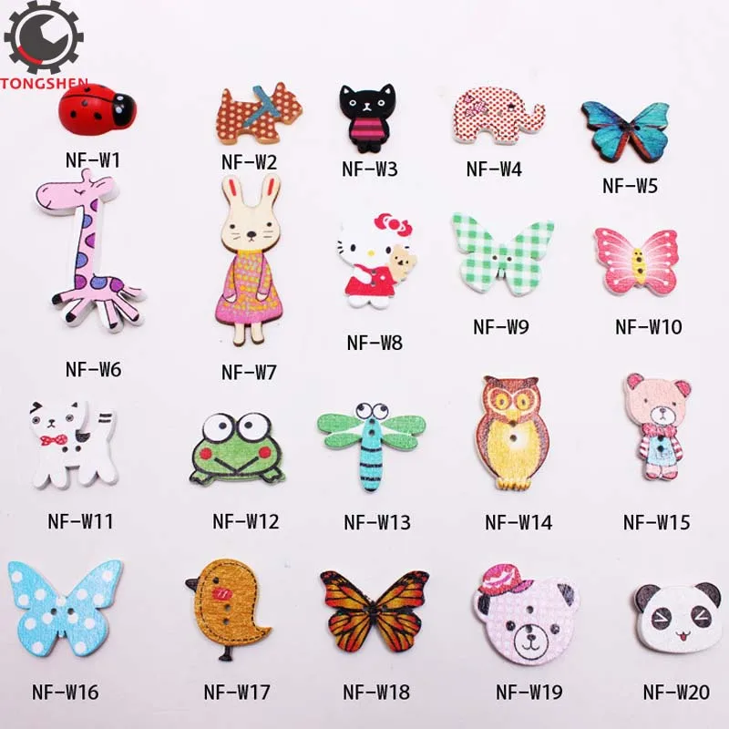 100Pcs Mixed Cartoon Animal 2 Holes Wooden Buttons for crafts accessories decorativos botones de madera para manualidades
100Pcs Mixed Cartoon Animal 2 Holes Wooden Buttons for crafts accessories decorativos botones de madera para manualidades