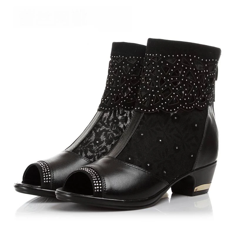 MVVJK High Quality Women Boots Genuine Leather Ankle Boots Lace Summer Boots Square High Heel Women's Shoes
MVVJK High Quality Women Boots Genuine Leather Ankle Boots Lace Summer Boots Square High Heel Women's Shoes