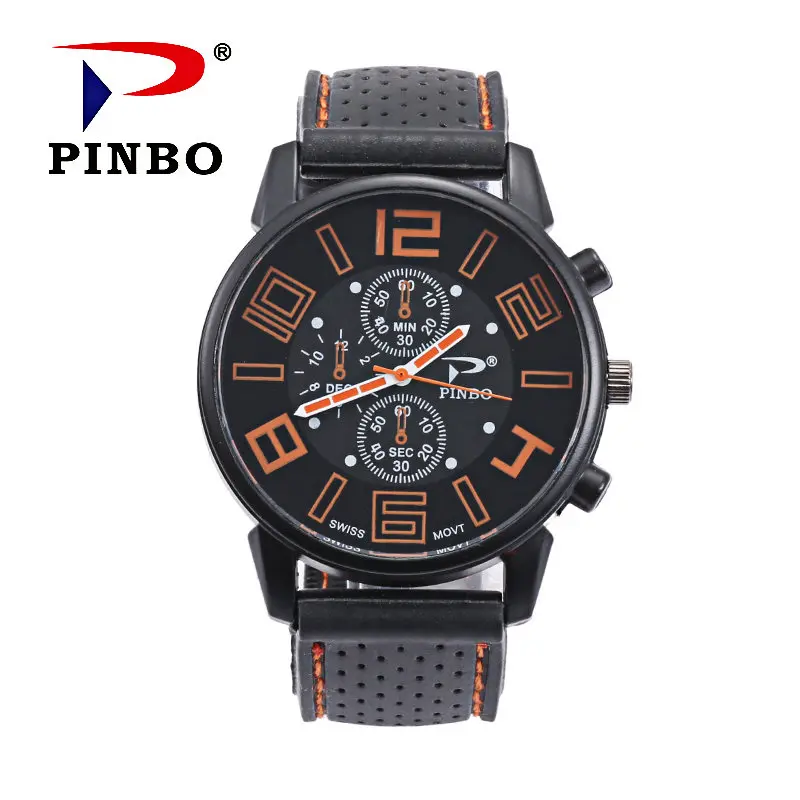 Zegarki Meskie New fashion men's watch casual silicone quartz watches outdoor sports wristwatch Reloj Hombre hot red | Наручные часы