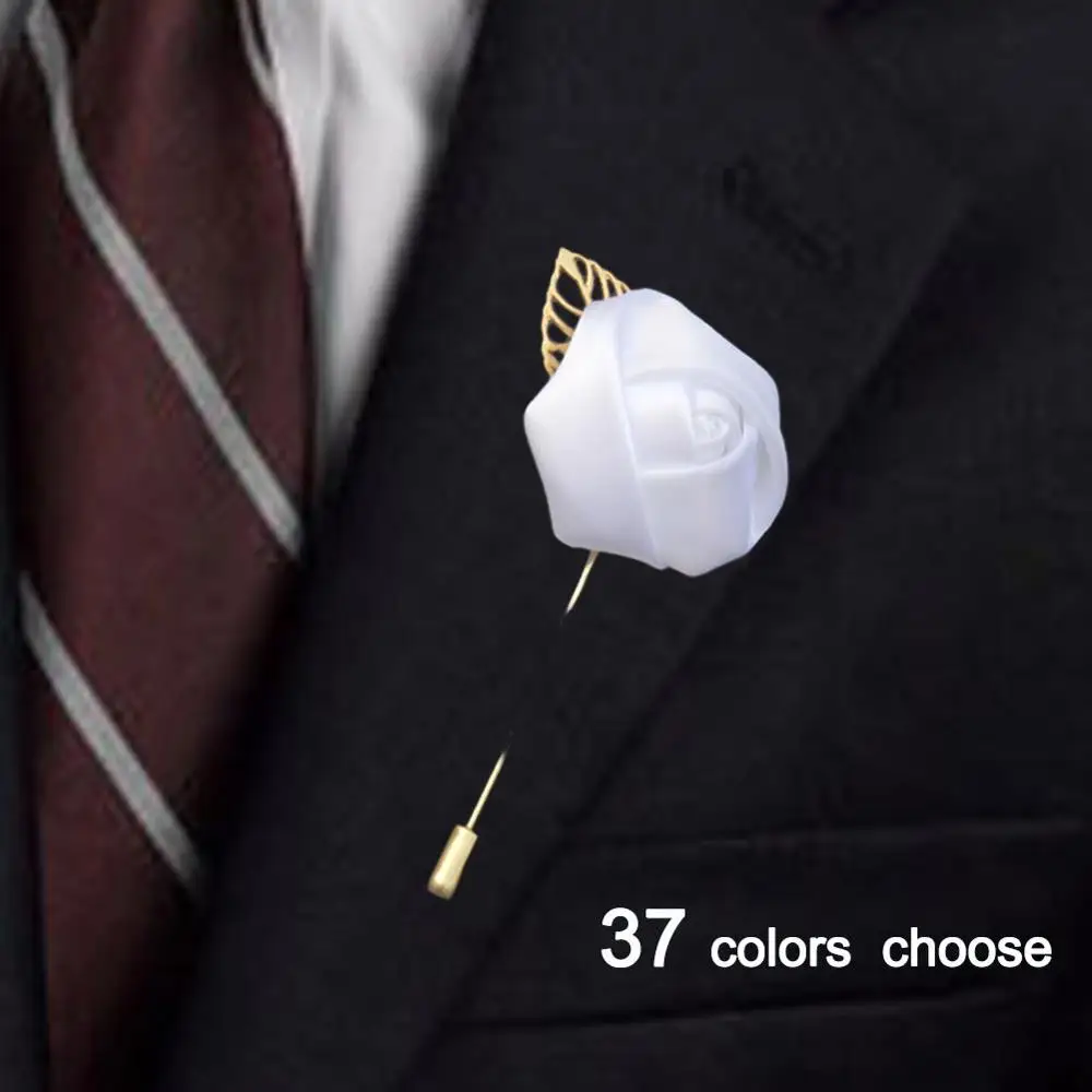 White Brooch Flower For Best Man Wedding Groom Gold Leaf Buttonhole Groomsmen Silk Rose Brooch Party Corsage Gold Pin X1379-2
White Brooch Flower For Best Man Wedding Groom Gold Leaf Buttonhole Groomsmen Silk Rose Brooch Party Corsage Gold Pin X1379-2