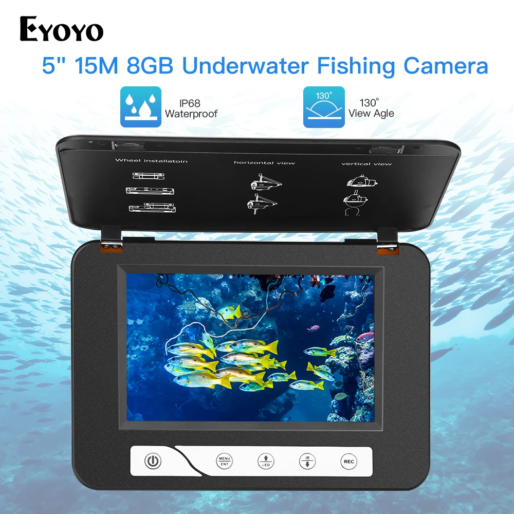Эхолот-рыболокатор Eyoyo EF15R, 5 дюймов, 15 м, 1000TVL, 8 ГБ, DVR, 4 инфракрасных + 2 белых светодиода, подводная камера для подледной рыбалки
Эхолот-рыболокатор Eyoyo EF15R, 5 дюймов, 15 м, 1000TVL, 8 ГБ, DVR, 4 инфракрасных + 2 белых светодиода, подводная камера для подледной рыбалки