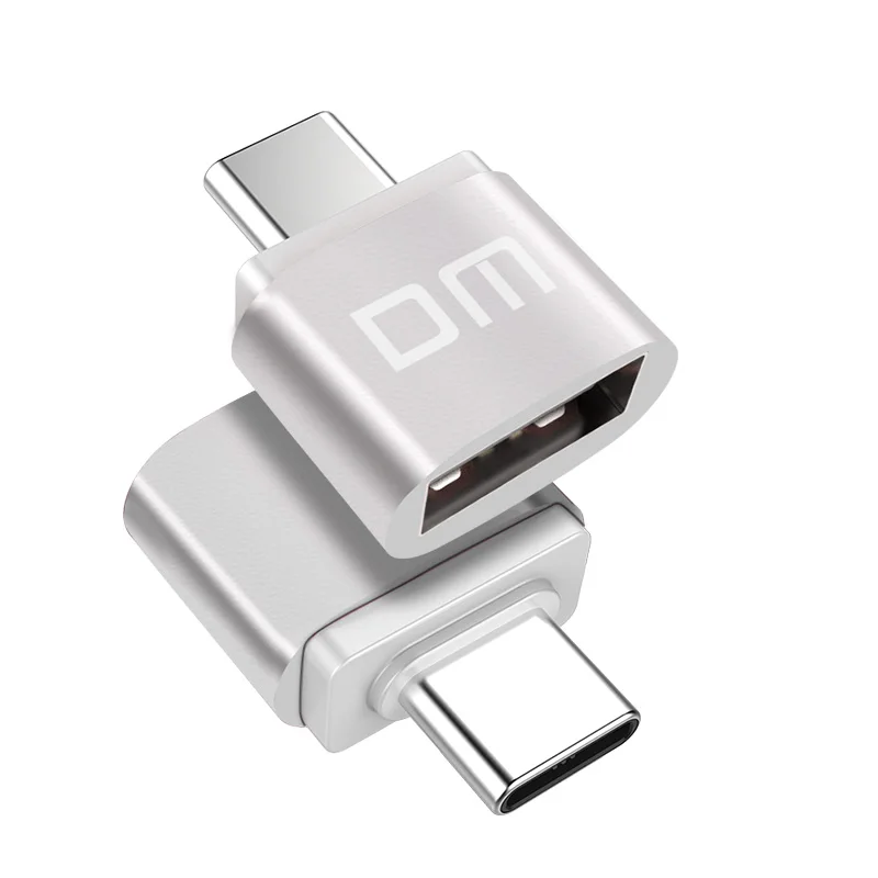 Адаптер USB C типа A серебристый переходник Male на USB2.0 Femail OTG для устройств с