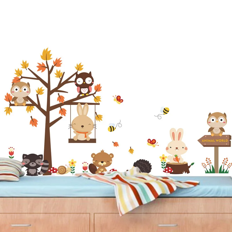 cartoon animal tree wall stickers for kids room cute nursery school wall decals living room bedroom wall pictures
cartoon animal tree wall stickers for kids room cute nursery school wall decals living room bedroom wall pictures