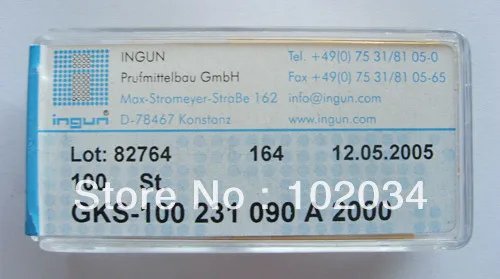 100 шт./лот INGUN GKS-100-231-090 GKS-100 231 090 A 2000 пружинный тестовый зонд Pogo Pin Сделано в Тайване
100 шт./лот INGUN GKS-100-231-090 GKS-100 231 090 A 2000 пружинный тестовый зонд Pogo Pin Сделано в Тайване