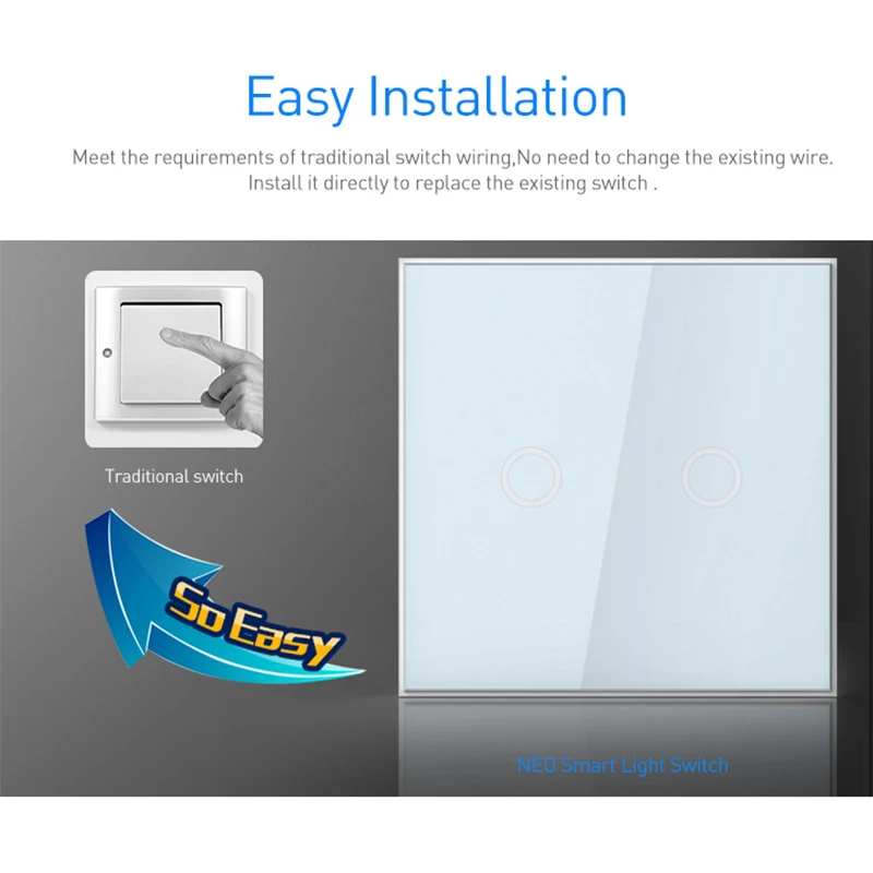 NEO Coolcam Smart Home Z-Wave 2CH EU Wall Switch Sensor Compatible with Z-wave 300 series and 500 series Home Automation 
NEO Coolcam Smart Home Z-Wave 2CH EU Wall Switch Sensor Compatible with Z-wave 300 series and 500 series Home Automation
