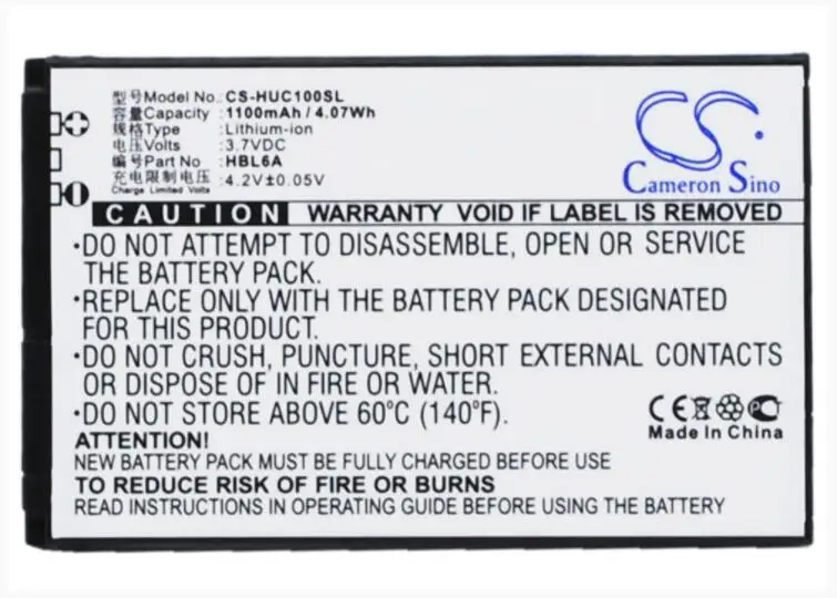 Cameron Sino 1100mAh battery for ESIA Music Box for HUAWEI C2600 C2605 C2606 C2800 C2808 C2809 C2900 C3305 C5100 C5588 C7100
Cameron Sino 1100mAh battery for ESIA Music Box for HUAWEI C2600 C2605 C2606 C2800 C2808 C2809 C2900 C3305 C5100 C5588 C7100