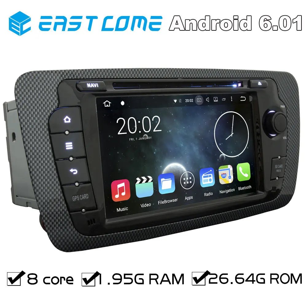 Фото Автомобильный DVD плеер Octa Core 2 Din Android 6 01 для Seat Ibiza 2009 2010 2011 2012 2013 2014 с Bluetooth Радио