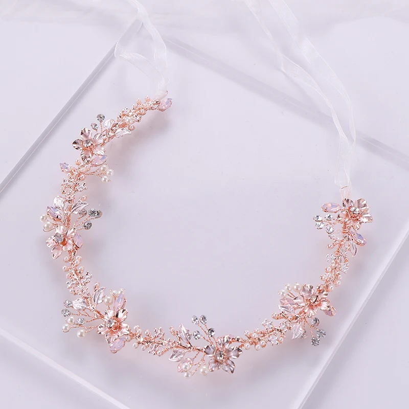 Trendy Design Rose Gold Hair Jewelry Pearl Crystal Flower Tiara Headbands Handmade Bridal Hairbands Wedding Hair Ornaments Party
Trendy Design Rose Gold Hair Jewelry Pearl Crystal Flower Tiara Headbands Handmade Bridal Hairbands Wedding Hair Ornaments Party