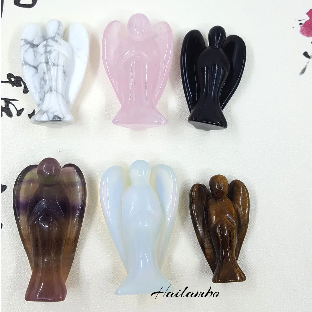 10pcs Howlite Rose Quartzs Obsidian Fluorite Man-made Opal Tiger eye's Stone Carved Angel Wing Standing Figurine Statue Pendant
10pcs Howlite Rose Quartzs Obsidian Fluorite Man-made Opal Tiger eye's Stone Carved Angel Wing Standing Figurine Statue Pendant