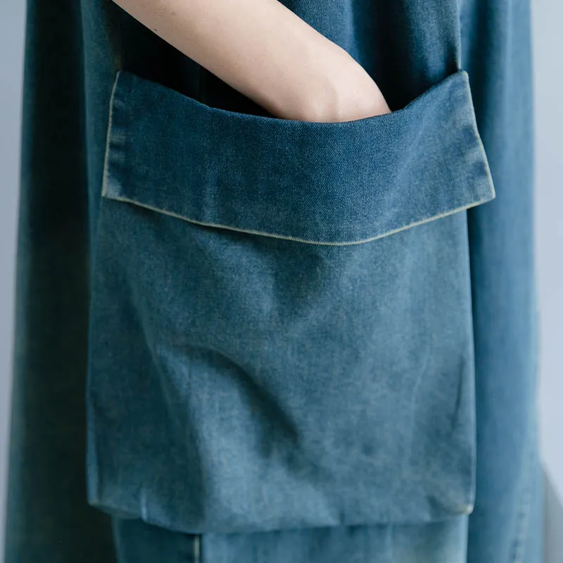 Women Summer Denim Dress Korean Plus Size Sleeveless Long Overalls Jeans Dresses Vintage Female Casual Loose Vestidos 4XL 2019
Women Summer Denim Dress Korean Plus Size Sleeveless Long Overalls Jeans Dresses Vintage Female Casual Loose Vestidos 4XL 2019