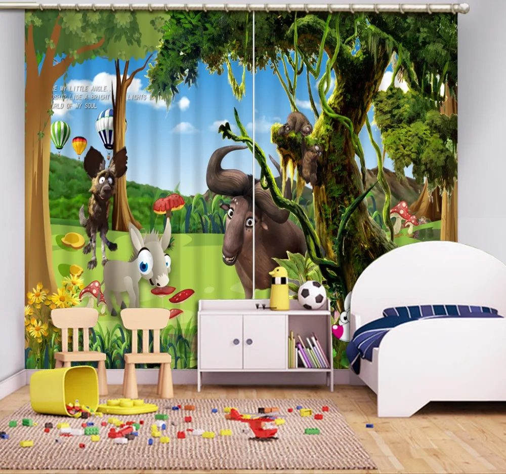 3d-занавески на заказ для детской комнаты, Мультяшные красивые занавески в виде зоопарка для спальни, 3d затемняющее окно 
3d-занавески на заказ для детской комнаты, Мультяшные красивые занавески в виде зоопарка для спальни, 3d затемняющее окно