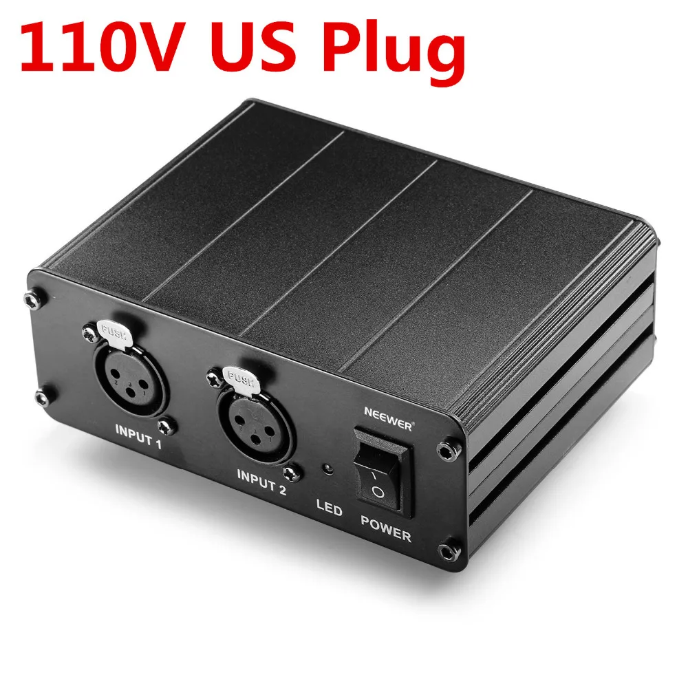 Neewer 2-Channel 48V Phantom Power Supply+Power Adapter for Condenser Microphones/Transfer Sound Signal to External Sound Card
Neewer 2-Channel 48V Phantom Power Supply+Power Adapter for Condenser Microphones/Transfer Sound Signal to External Sound Card