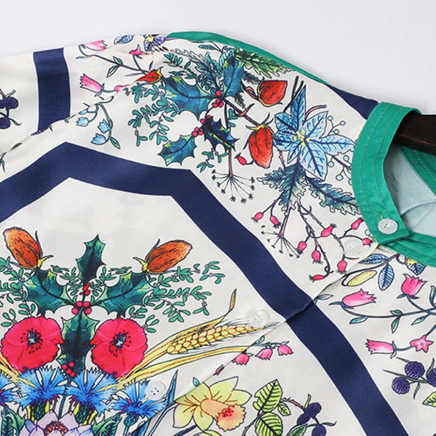 Wholesale Wide Tops Women's Long Sleeve Blouse High Quality Tops Female Summer Flower Print Long Irregular Casual Shirt
Wholesale Wide Tops Women's Long Sleeve Blouse High Quality Tops Female Summer Flower Print Long Irregular Casual Shirt