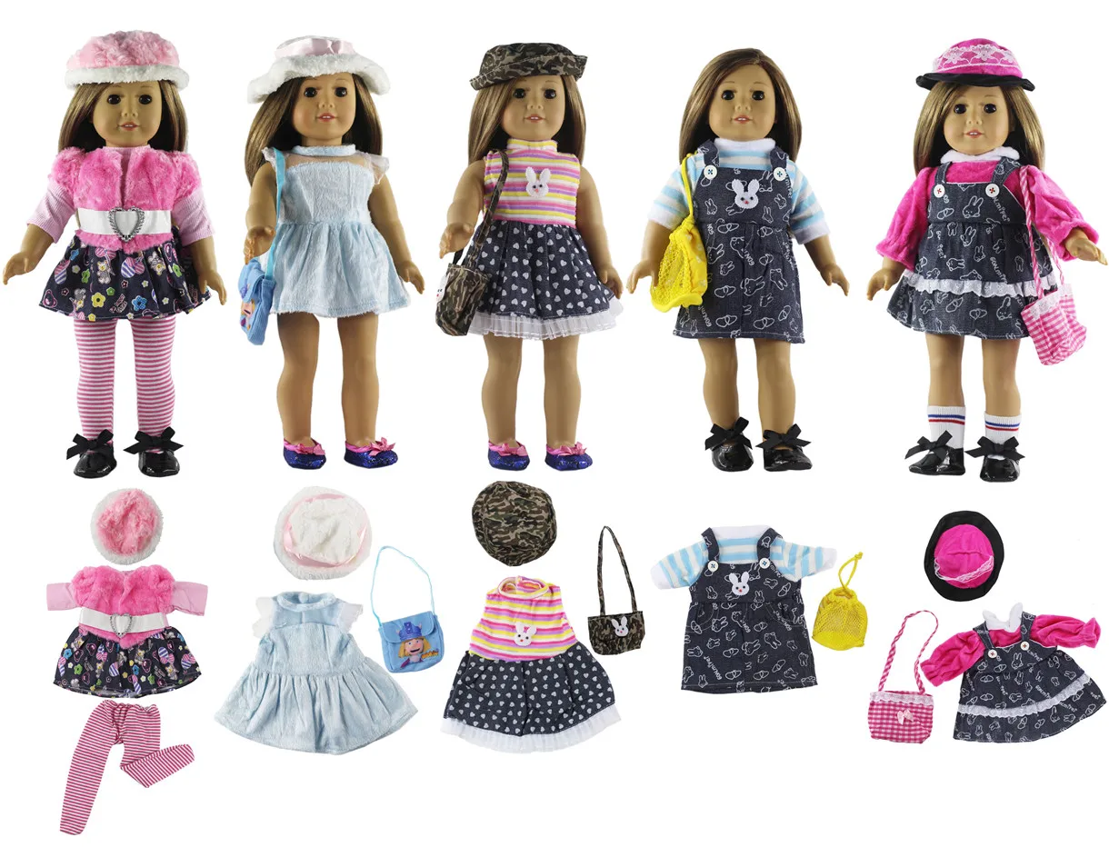 Lots 5 Set Fashion Style Clothing Doll Clothes+4 hats+4 bags+one pairs tights for 18 inch doll clothes 18 inch doll accessories
Lots 5 Set Fashion Style Clothing Doll Clothes+4 hats+4 bags+one pairs tights for 18 inch doll clothes 18 inch doll accessories