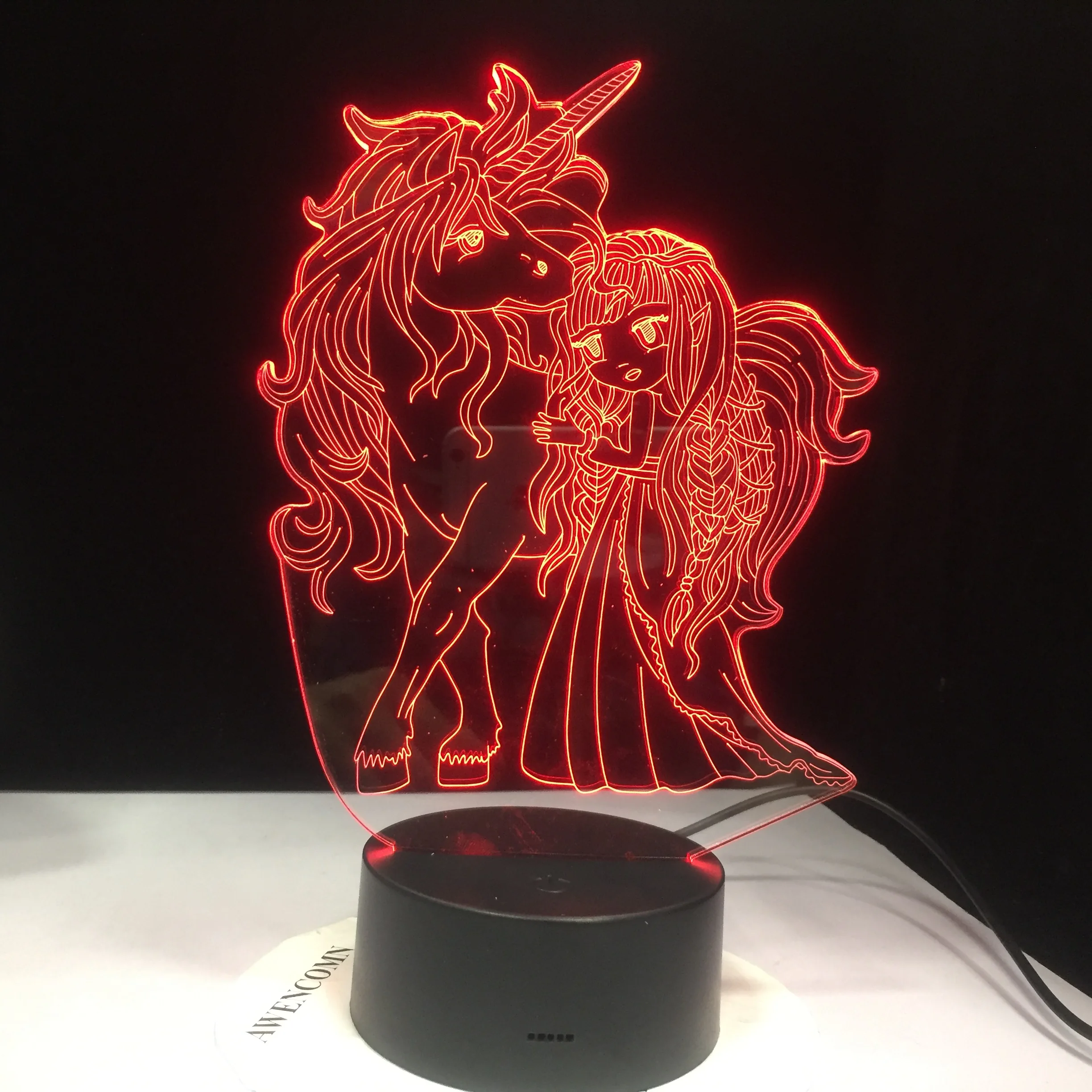 Unicorn with Girl 7 Colors Changing Night Light Collectible 3D Led Table Desk Lamp Cartoon Figure Children Bedside Lampen Lamp
Unicorn with Girl 7 Colors Changing Night Light Collectible 3D Led Table Desk Lamp Cartoon Figure Children Bedside Lampen Lamp