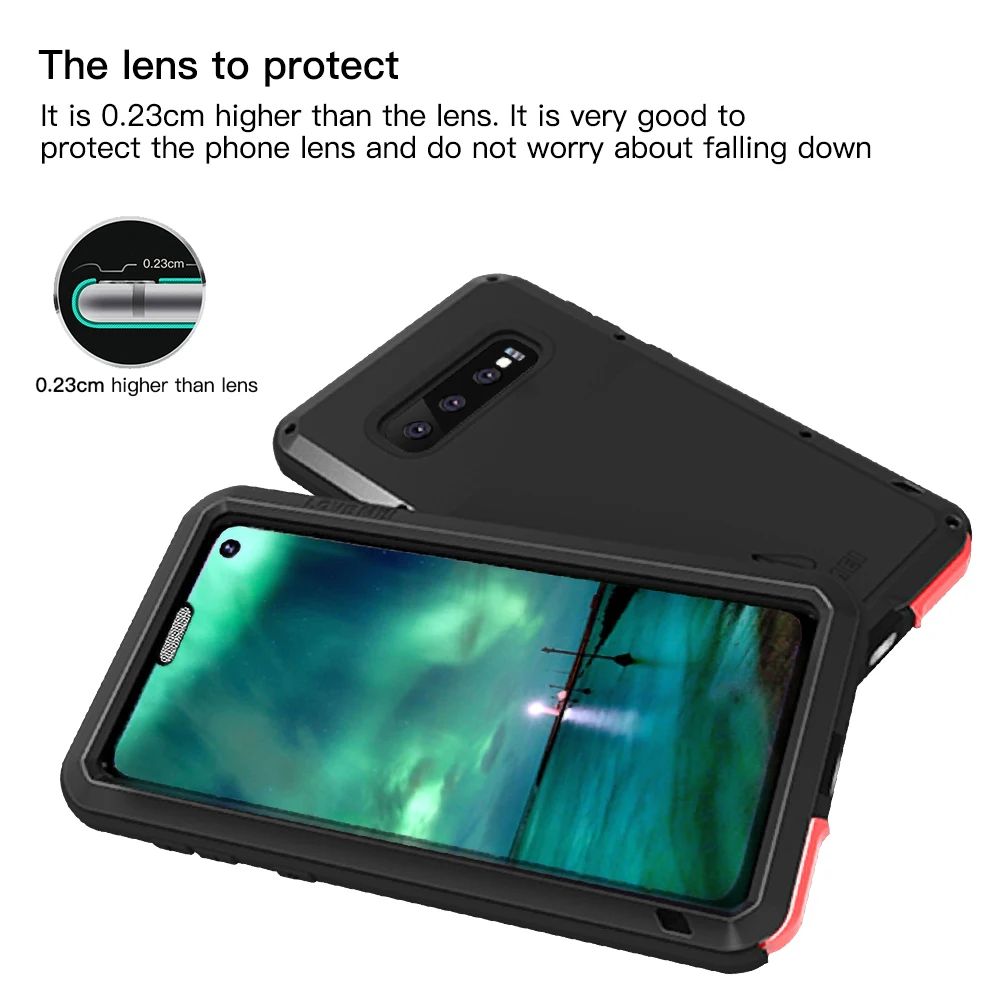 Heavy Duty Shockproof Case for Samsung Galaxy A9 S9 S10 S10 Plus Note9 Metal Aluminum Armor Phone Cases + Glass Screen Film
Heavy Duty Shockproof Case for Samsung Galaxy A9 S9 S10 S10 Plus Note9 Metal Aluminum Armor Phone Cases + Glass Screen Film