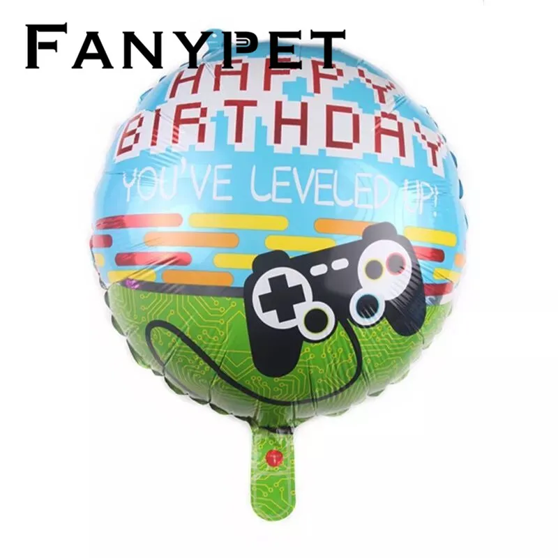 

Wholesale 50pcs/lot Video Game Controller Foil Helium Balloon Happy Birthday Level Up Balloon Birthday Party Decor