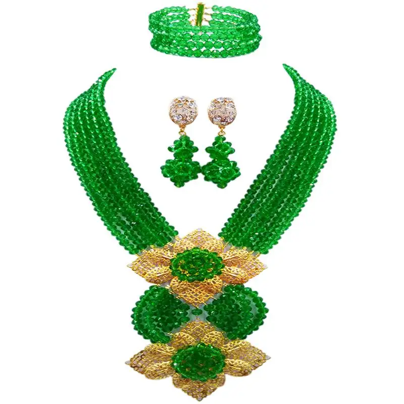 Green Crystal Women Choker Necklace Earrings Bracelet Set Nigerian Wedding African Beads Jewelry Set
Green Crystal Women Choker Necklace Earrings Bracelet Set Nigerian Wedding African Beads Jewelry Set