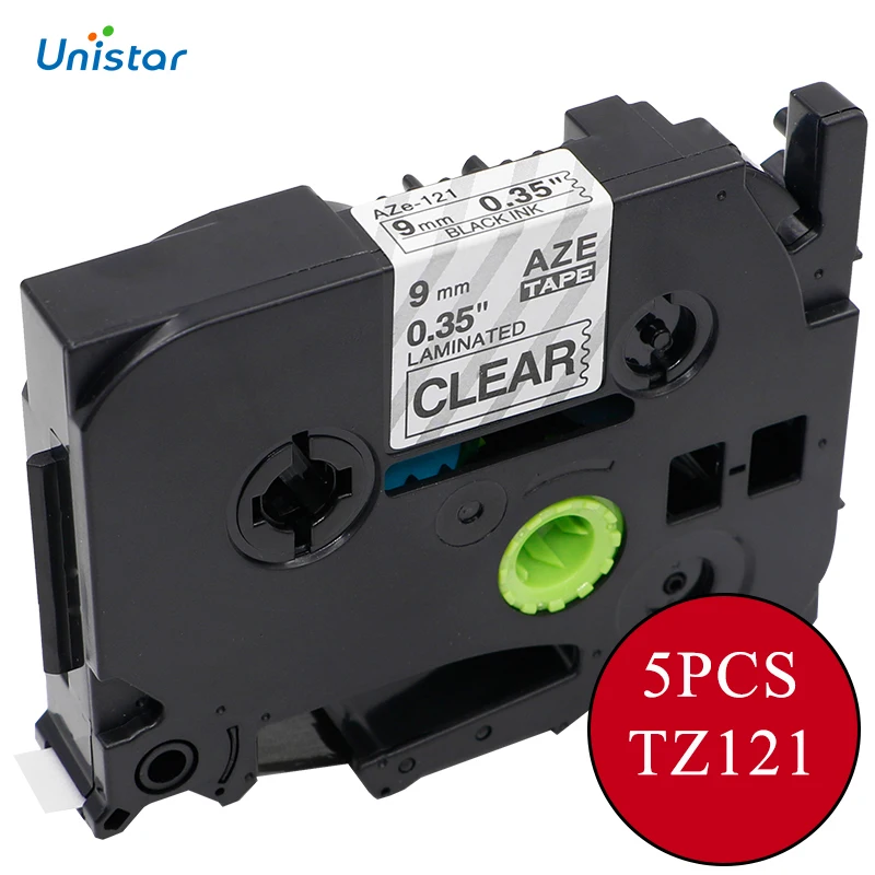 Unistar 5pcs Compatible for Brother Label Maker Label Tape 9mm Black on Clear Label Printer Ribbons Tze121 Tz121 Label Maker
Unistar 5pcs Compatible for Brother Label Maker Label Tape 9mm Black on Clear Label Printer Ribbons Tze121 Tz121 Label Maker