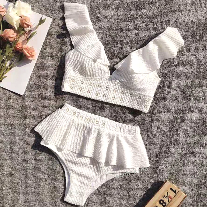 White Swimming Bikinis Set 2019 New Style High Waist Swimwear Brazilian Girls Swim Beach Bikinis Two-piece V Neck Biquinis
White Swimming Bikinis Set 2019 New Style High Waist Swimwear Brazilian Girls Swim Beach Bikinis Two-piece V Neck Biquinis
