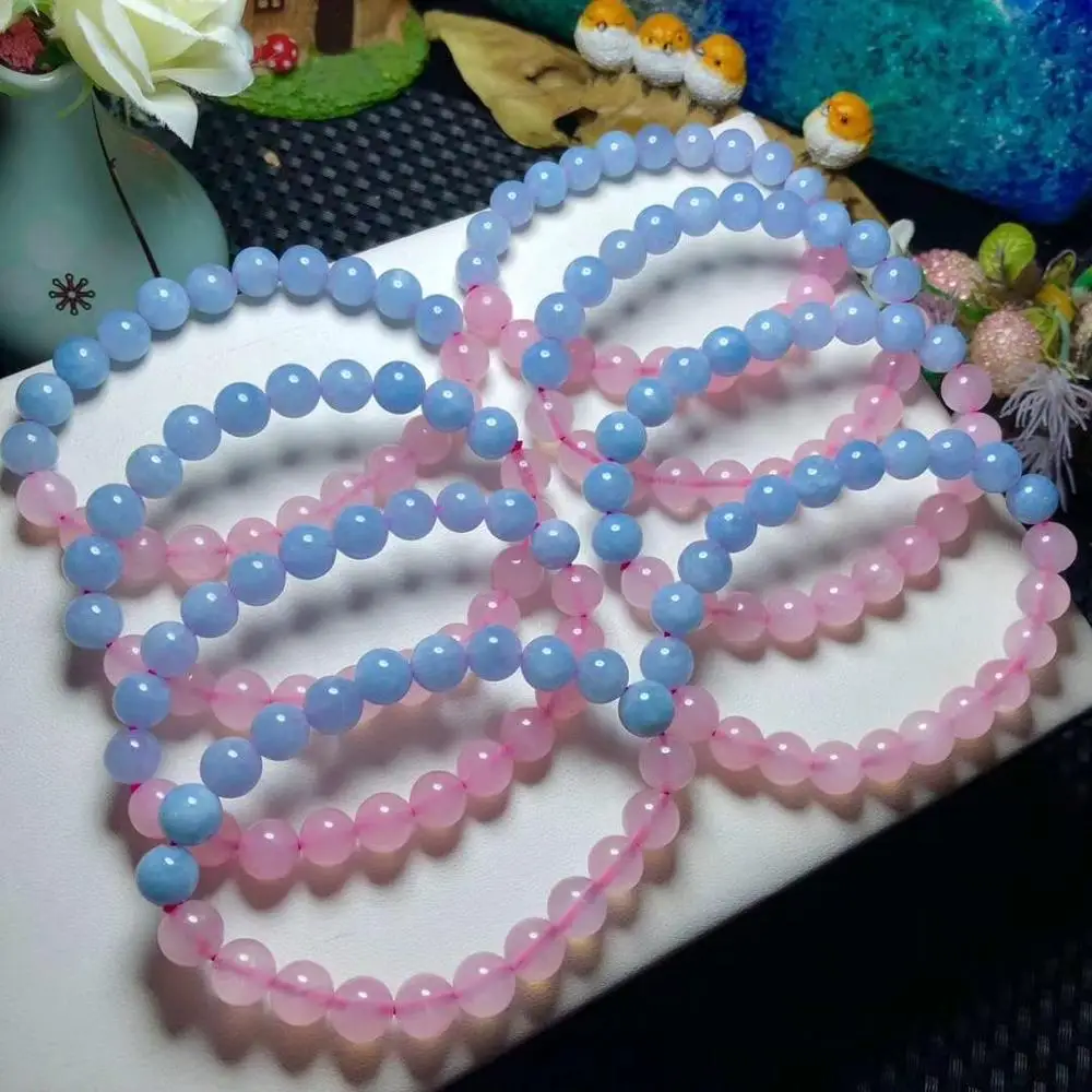Natural Aquamarine With Rose Quartz Beaded Bracelet for Women Men Jewelry Blue Beads Pink Stone Handmade Jewelry Gift
Natural Aquamarine With Rose Quartz Beaded Bracelet for Women Men Jewelry Blue Beads Pink Stone Handmade Jewelry Gift