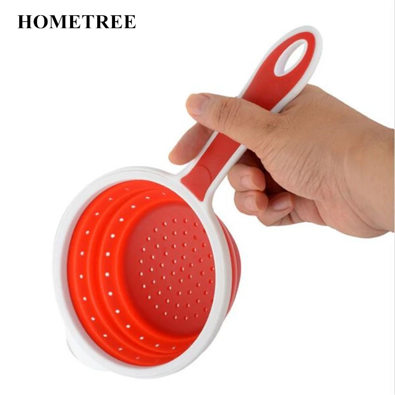 HOMETREE Collapsible Silicone Colander Strainer With Handle Fruit Vegetable Basket Drain Tool Foldable Kitchen Washing Tool H539
HOMETREE Collapsible Silicone Colander Strainer With Handle Fruit Vegetable Basket Drain Tool Foldable Kitchen Washing Tool H539