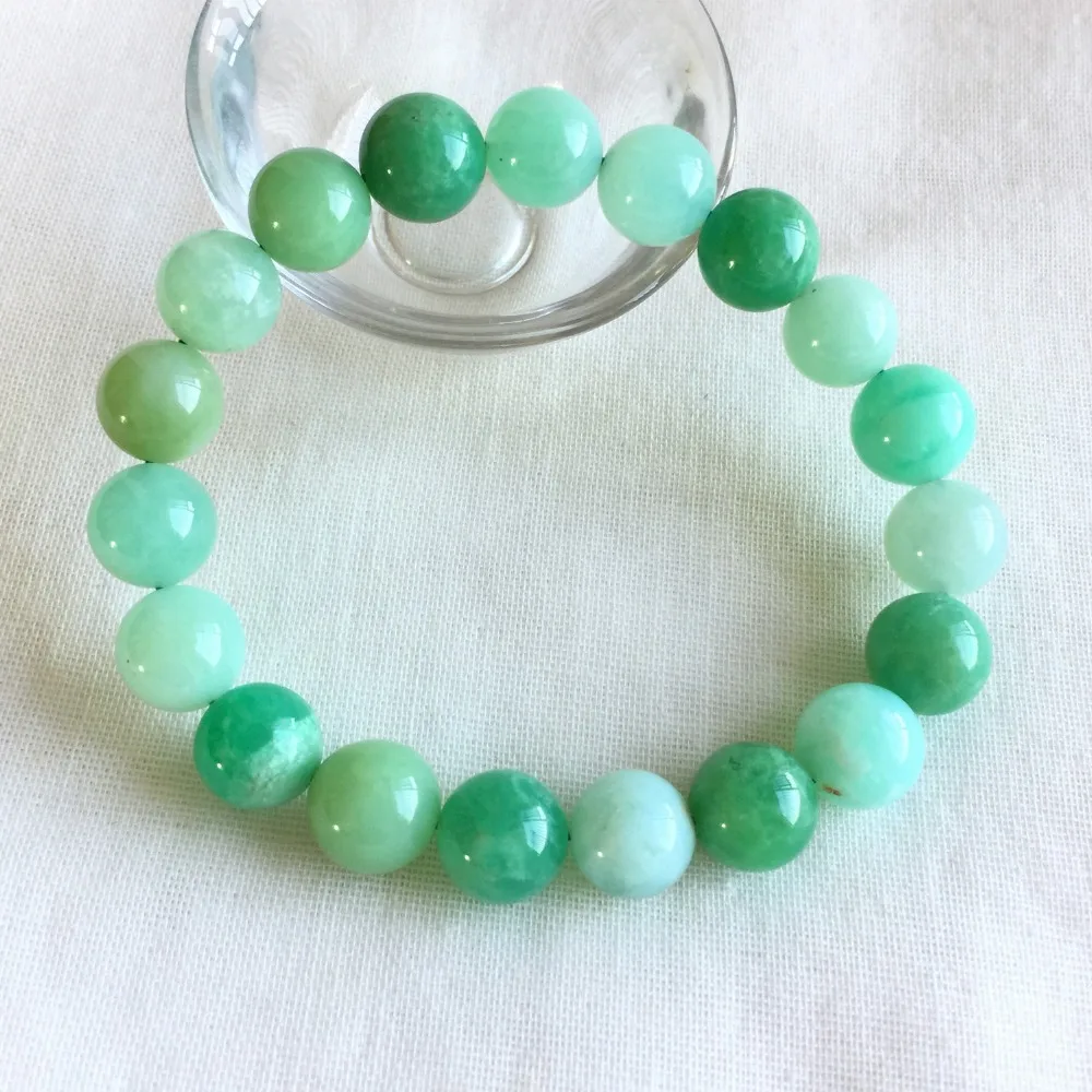 Genuine Natural Blue Grass Green Australia Jade Chrysoprase Stretch Bracelet Round Beads 10mm 05222
Genuine Natural Blue Grass Green Australia Jade Chrysoprase Stretch Bracelet Round Beads 10mm 05222