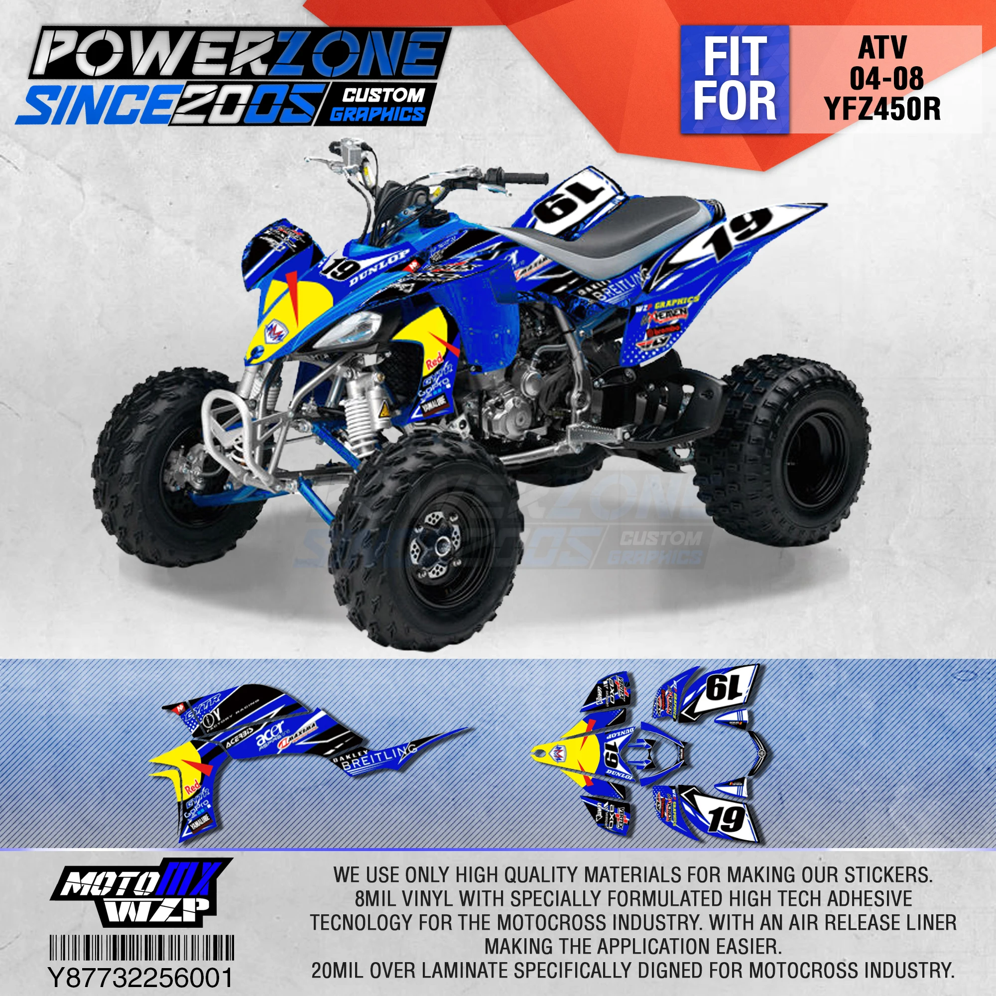 Персонализированные графические фоны PowerZone Team, наклейки 3M, пользовательские наклейки для YAMAHA ATV 04-08 YFZ450R 001
Персонализированные графические фоны PowerZone Team, наклейки 3M, пользовательские наклейки для YAMAHA ATV 04-08 YFZ450R 001
