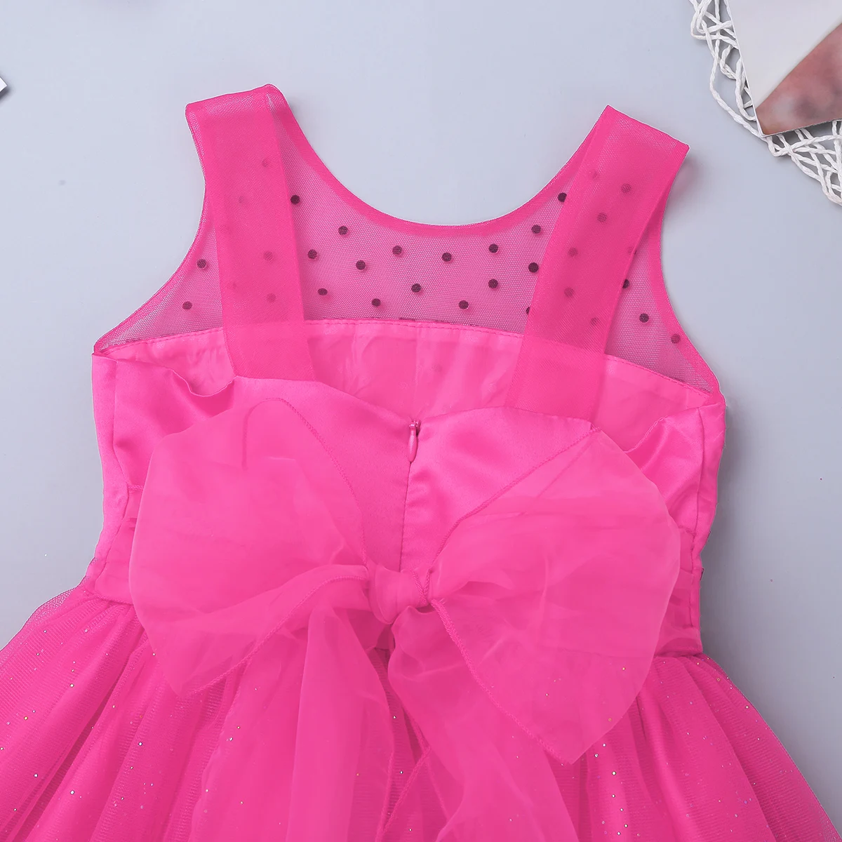 Tiaobug Flower Girls Dress Kids Pageant Birthday Party First Communion Mesh Wide Shoulder Straps Glittery Rhinestone | Свадьбы и