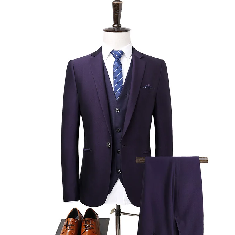 Men's suit men's fashion casual single button suit three-piece suit (jacket + pants + vest) wedding groom groomsmen dress
Men's suit men's fashion casual single button suit three-piece suit (jacket + pants + vest) wedding groom groomsmen dress