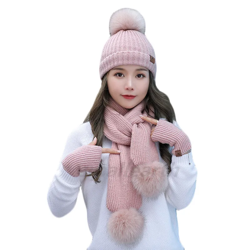 Girls Warm 3 Pieces Sets Winter Hats Scarf Gloves For Women Thick Cotton Winter Accessories Set Female Lady Beanie Scarf Gloves
Girls Warm 3 Pieces Sets Winter Hats Scarf Gloves For Women Thick Cotton Winter Accessories Set Female Lady Beanie Scarf Gloves